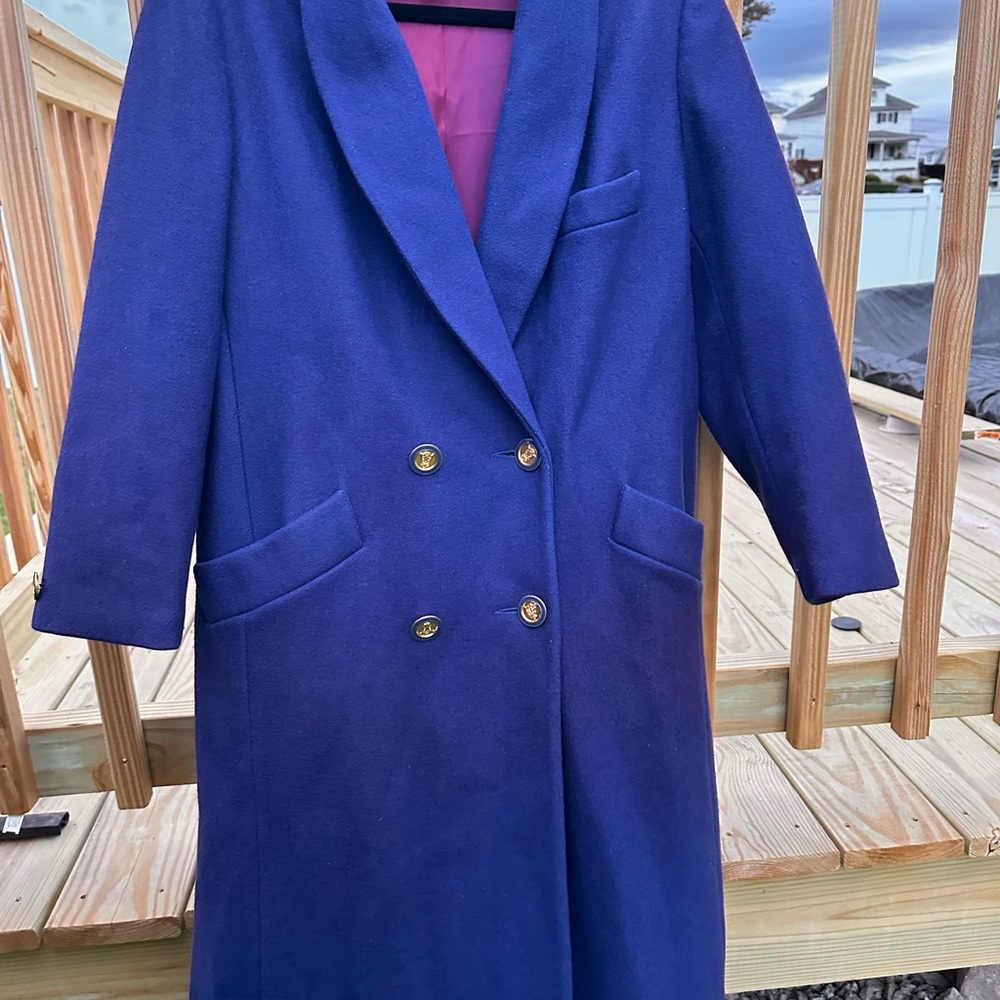Chic Royal Blue Double-Breasted Women's Pea Coat